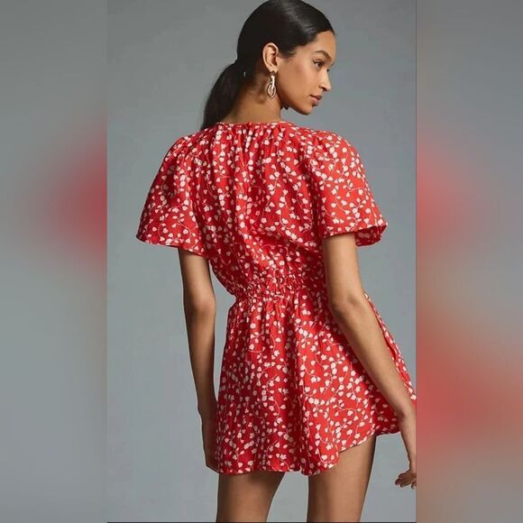 Anthropologie Somerset romper red white  linen edition Size XXS - Picture 4 of 7